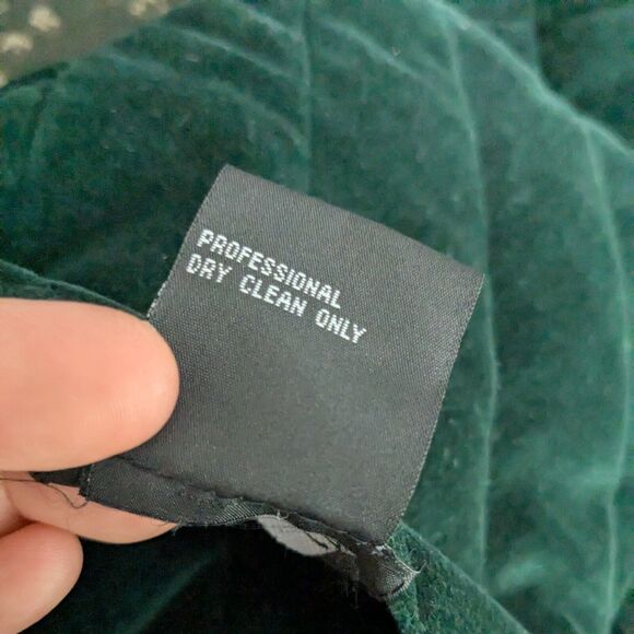 Velvet Reversible Jacket Womens L Green Tapestry Quilted 90s Y2K Vtg Whimsigoth - Picture 14 of 16